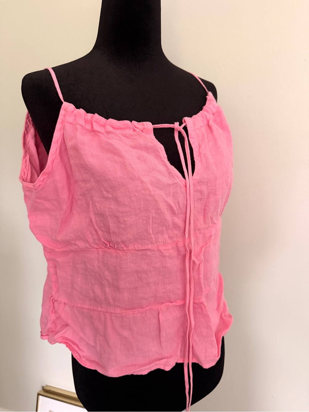 Calypso St. Barth Pink Tie-Front Spaghetti Strap Camisole